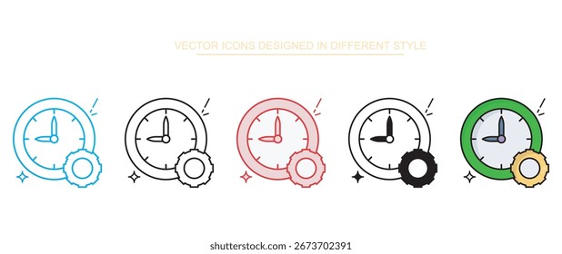 Diseño de icono de gestión del tiempo con fondo blanco Ilustración de stock