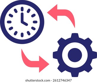 Time Management Icon Fill Vector Illustration
