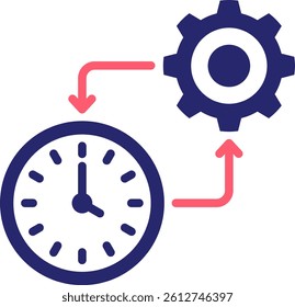 Time Management Icon Fill Vector Illustration