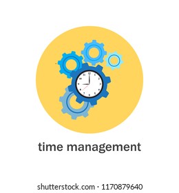 Time management icon. Flat style vector illustration