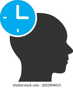 Icono de administración de tiempo con estilo plano. Icono de administración de tiempo vectorial aislado, estilo simple.