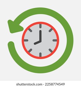 Time management icon in flat style, use for website mobile app presentation