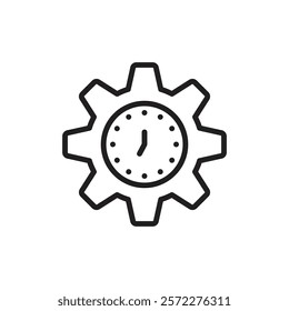Time management icon Flat vector set outline