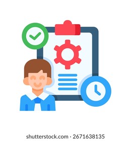 Ícone de Gerenciamento de Tempo Ilustração de Vetor Simples