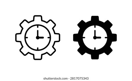 Time management icon. Time management glyph and line icon. Time management marketing icon.