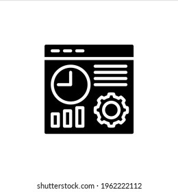 Time management icon in glyph style. Vector icon illustration