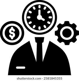 Time Management Icon Glyph Vector Illustration