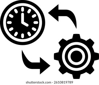Time Management Icon Glyph Vector Illustration