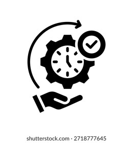 Ilustración vectorial de glifo de icono de administración de tiempo
