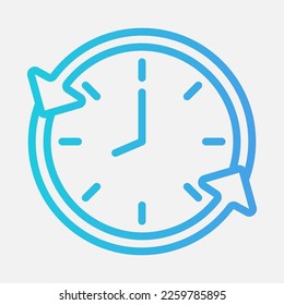 Icono de administración de tiempo en estilo de degradado, uso para presentación de aplicaciones móviles del sitio web