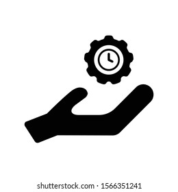 Time management icon. Hand Holding Clock Icon