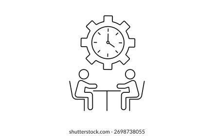 Zeitmanagementsymbol einzeln auf transparentem Hintergrund. Vektorgrafik.