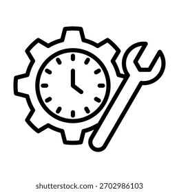 Ilustración vectorial de diseño de línea de iconos de gestión de tiempo