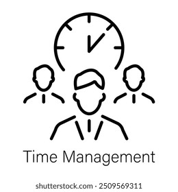 Icono de administración de tiempo en estilo de línea 