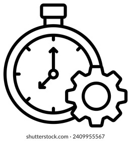 Time Management icon line vector illustration