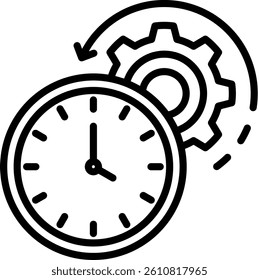 Time Management Icon Line Vector Illustration