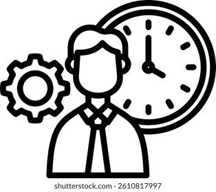 Time Management Icon Line Vector Illustration