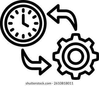 Time Management Icon Line Vector Illustration