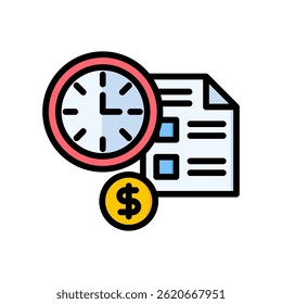 Time Management Icon Lineal Color Vector Illustration