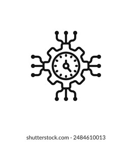 Icono de Gestión de tiempo logo signo Vector esquema