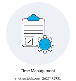 Time Management icon, Master Your Minutes Unlocking the Power of Time Management, Time Tactics Strategies to Take Control of Your Day, vector