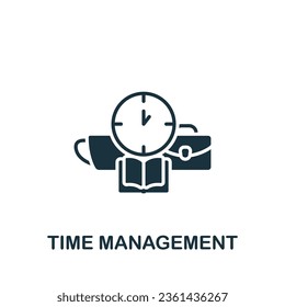 Time management icon. Monochrome simple sign from productivity collection. Time management icon for logo, templates, web design and infographics.