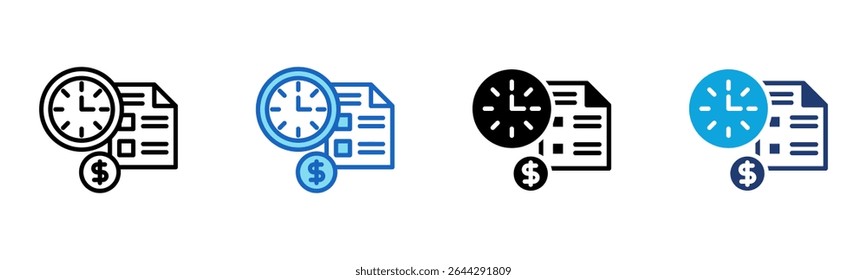 Icono de gestión del tiempo Multi Style Ilustración vectorial