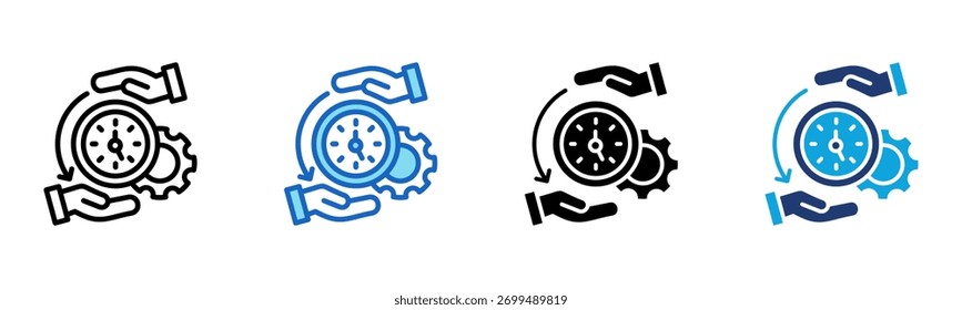 Icono de gestión del tiempo Multi Style Ilustración vectorial