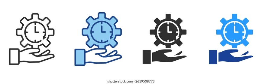 Time Management Icon Multiple Style Vector Collection