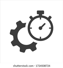 Time management icon on white background