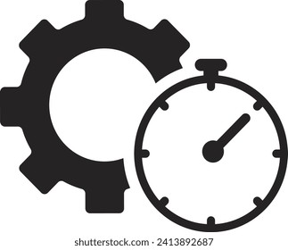 Time management icon on white background