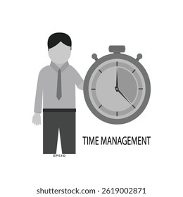 time management icon on white background  vector illustration