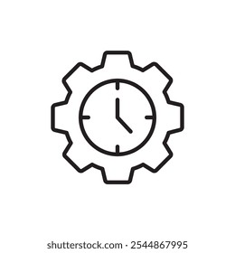 Zeitmanagement-Symbol Gliederungsvektor für Web-UI