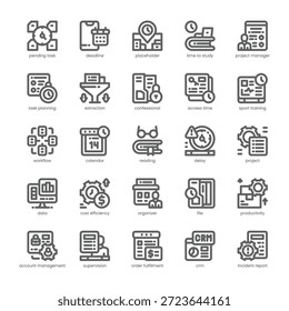 Time Management Icon pack para o seu design de site, celular, apresentação e logotipo. Design da estrutura de tópicos do Ícone de Gerenciamento de Tempo. Ilustração de gráficos vetoriais e traçado editável.