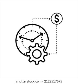 Time Management Icon, Productive, Effective, Efficient Process Of Planning And Spending Of Time Vector Art Illustration