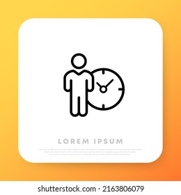 Time management icon. Productive work. Planning, organization and working time. Concept for efficient successful and profitable business. Vector line icon for Business and Advertising.