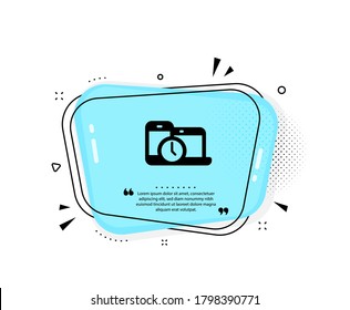 Time management icon. Quote speech bubble. Clock sign. Mobile devices symbol. Quotation marks. Classic time management icon. Vector