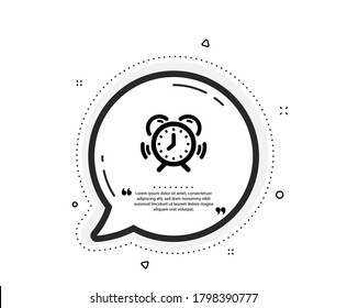 Time management icon. Quote speech bubble. Alarm clock sign. Watch symbol. Quotation marks. Classic time management icon. Vector