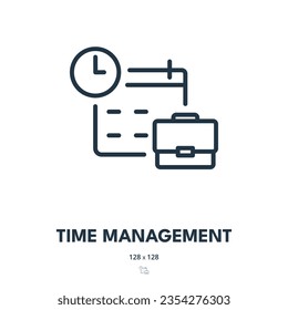Time Management Icon. Schedule, Productivity, Deadline. Editable Stroke. Simple Vector Icon