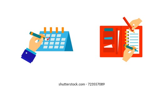 Time management icon set