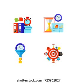 Time management icon set