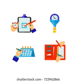 Time management icon set