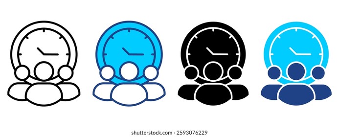 Time Management Icon Set Multiple Style Collection