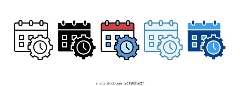 Time Management Icon Set Multiple Style Collection