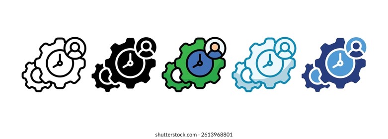 Time Management Icon Set Multiple Style Collection