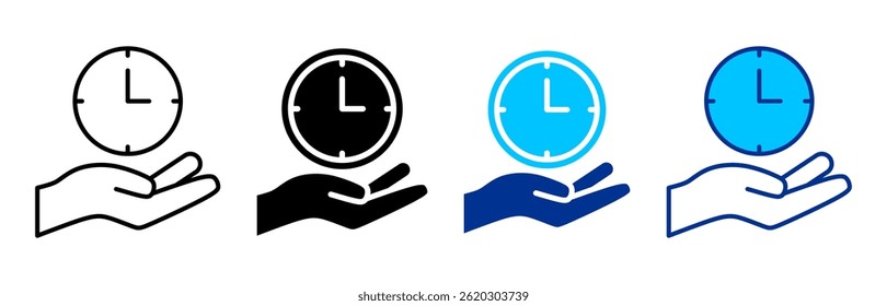 Time Management Icon Set Multiple Style Vector Illustration