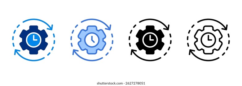Time Management Icon Set Multiple Style Vector Illustration