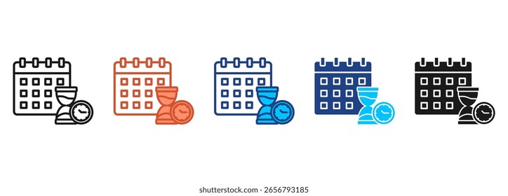 Time Management Icon Set Multiple Style Collection