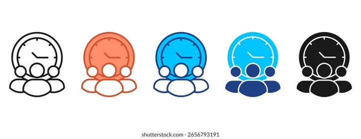 Time Management Icon Set Multiple Style Collection