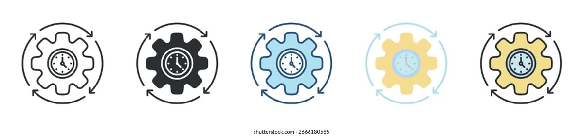 Time Management Icon Set Multiple Style Collection